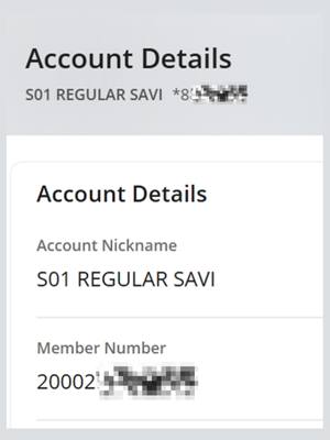 illustrates the member number in Navigator's mobile app