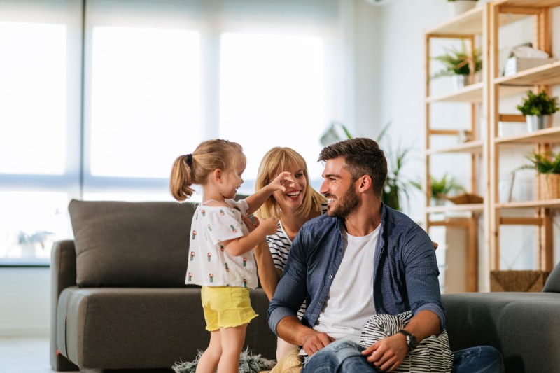 Happy family at home