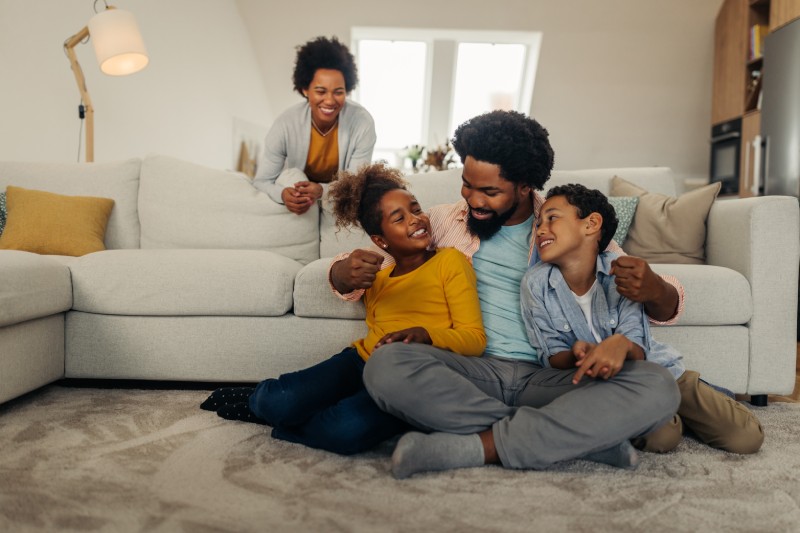 Happy family at home